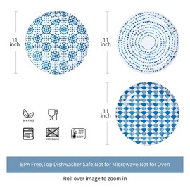 Zayton Melamine Dinner Plate 11 Inch Plastic Bread Outdoor Butter Plates Set Lightweight Shatter Proof Chip Resistant Camper RV Break-resistant for Everyday Use