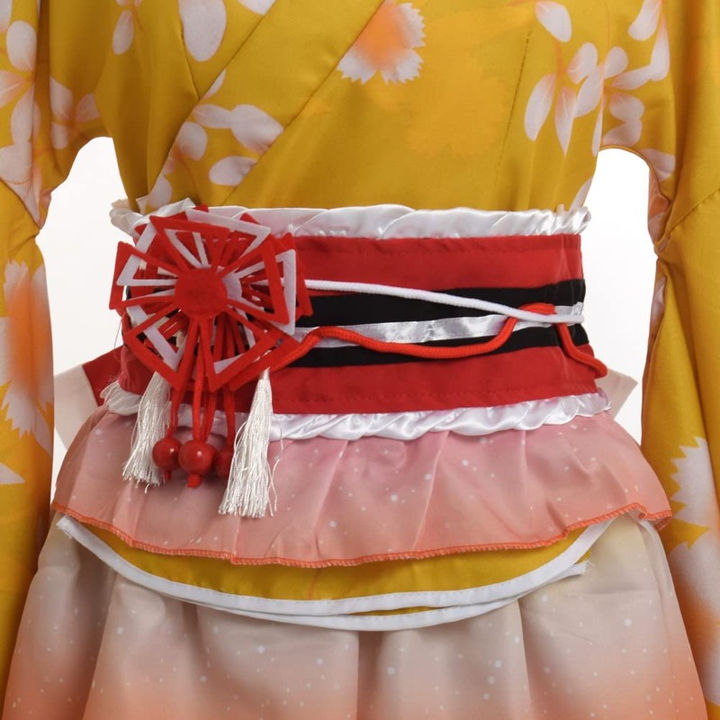 GRACEART Japanese Kimono Robe Anime Cosplay Costume Dress, yellow