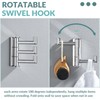 APLusee Swivel Towel Hook Polished Chrome, 304 Stainless Steel Triple