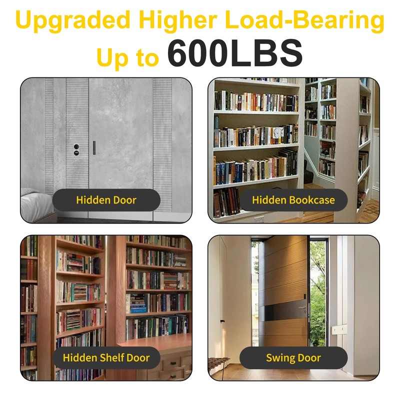 Heavy Duty Hidden Door Hinge - 600LB Load Bearing, 360°