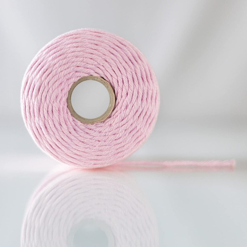 Creative Deco 200 m Pastel Pink Macrame Yarn Cotton Polyester
