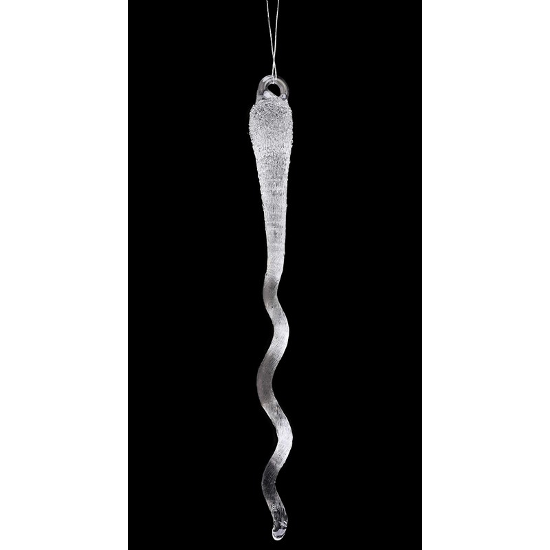 Toyland® Pack Of 6 - 15cm Glass Frosted Icicle Decorations