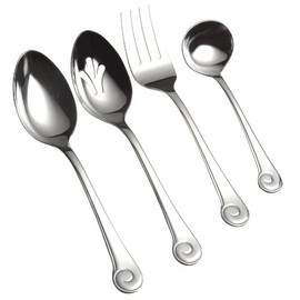 Ginkgo International Sanibel Surf 4-Piece Stainless Steel Hostess Serving Set