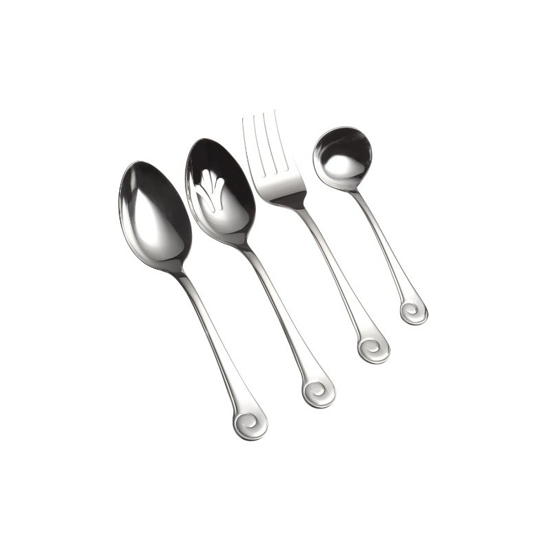 Ginkgo International Sanibel Surf 4-Piece Stainless Steel Hostess Serving Set