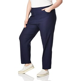 Alfred Dunner womens Allure Slimming Plus Size Short Stretch - Modern Fit Pants, Navy, 24 US