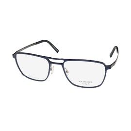 Oga 10142o Aluminium Metal Lightweight Durable Full-Rim Eyeglass Frame/Eyewear [57-20-150, blue/grey]
