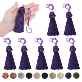 Fenghuangwu - 8 borlas coloridas para lazo de cordón, elegante accesorio hecho a mano, decoración del hogar (morado)