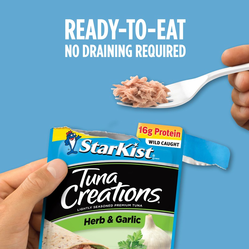 StarKist Tuna Creations Herb and Garlic, 2.6 oz Pouch (12
