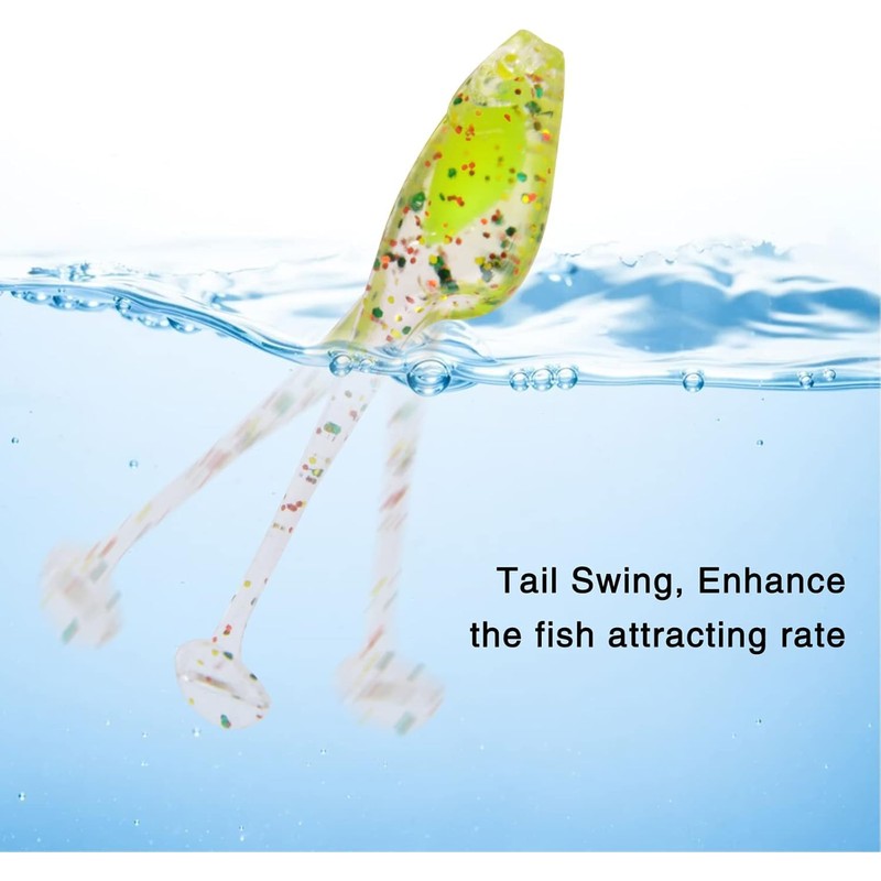 40PCS Fishing Lure for Saltwater Freshwater,Bass Soft Plastic Lure Jigs