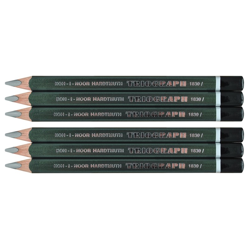 KOH-I-NOOR Trio Graph–6Thick Triangular Graphite Pencils. 18314B by Koh-I-Noor