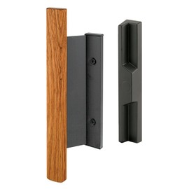 Prime-Line Products C 1091 Sliding Door Handle Set with Heavy Duty Wood Handle, Black