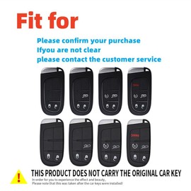 OTMIK Zinc Alloy Carbon Fibre Car Key Cover Suitable for Jeep Renegade Compass Grand Cherokee for Chrysler 300C Wrangler Dodge Keychain Accessories (Blue)