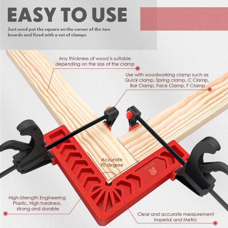 Relitec R 90 Degree Corner Clamp Clamping Squares Woodworking Tools
