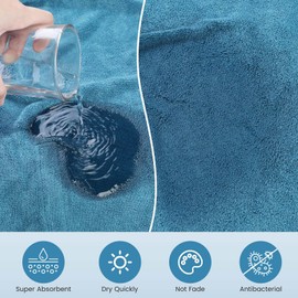 PETTOM Microfibre Dog Bathrobe, Quick-Drying, Cotton Bathrobe, Super Absorbent, Bathrobe for Large, Medium and Small Dogs (XL, Blue)