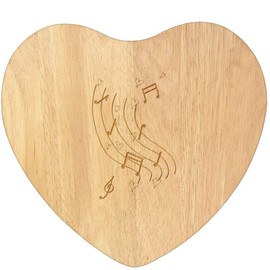 'Love of Music' Wooden Heart Shaped Chopping/Cutting Board (WB00085632)