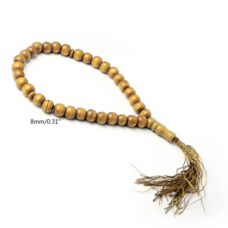 8mm Wooden Beads 33 Prayer Beads Muslim Holding Rosary Beads