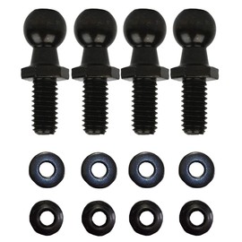 Qty 4 Ball Studs 10mm Ball-Studs, M6X1.0 Thread Black Color Zinc Plating for Gas Spring/Prop/Strut Lift Support Fittings (Black, M6 Screw) (Black, M6 Screw)