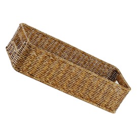 FUNOMOCYA Woven Storage Bin Imitation Rattan 35.5x15.5x9cm Lightweight Fade Resistant for Home Organization