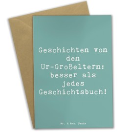 Mr. & Mrs. Panda Grußkarte Spruch Ur-Großeltern Geschichten - Geschenk, Vergangenheit, Familie, Glückwunschkarte, Liebe, persönliche Erinnerungen,