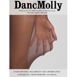 DancMolly Indestructible Rip-Resistant Semi-Sheer Women's Tights, High Waist Control Top Stockings with Unbelievable Durability, Cocoa-1XL
