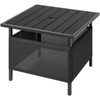 LZRS Adirondack Square Outdoor Side Table with Umbrella Hole, Pool Composite Patio Table,HDPE End Tables for Backyard,Pool, Indoor Companion, Easy Maintenance & Weather Resistant(Black)