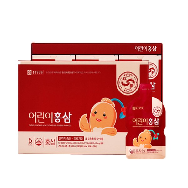 Children&#39;s Red Ginseng Chong Kun Dang Health 20ml x 30 packets / 어린이 홍삼 종근당건강 20ml x 30포