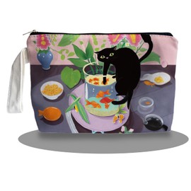 SQQCMM Funny Black Cat Cosmetic Bags - Black Cat Gifts for Women,cat Gifts for Women cat Lovers