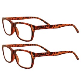 In Style Eyes Seymore Retro Reading Glasses Multi Pack - Full-Rimmed, Lightweight Oval Frame - Non-Polarized Aspheric Lens - Tortoise - 2.0x