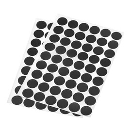 216 Pieces Black Self-Adhesive Screw Hole Stickers PVC Cover Caps Dustproof for Wooden Furniture Cabinet 21mm/0.83 Inch 4 Sheets，Screws