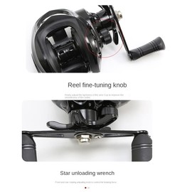 yksiahfi Water Drop Wheel Fishing Baitcasting Reel 18+1 Shaft 7.2:1 High Gear Metal Line Cup Sea Jig Wheel Left Hand