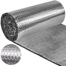 Amylove Double Bubble Reflective Insulation Foil 24 Inch x 25 Feet Aluminum Foam Window Insulation Roll for Winter RV Window Attics Garages Weatherproof