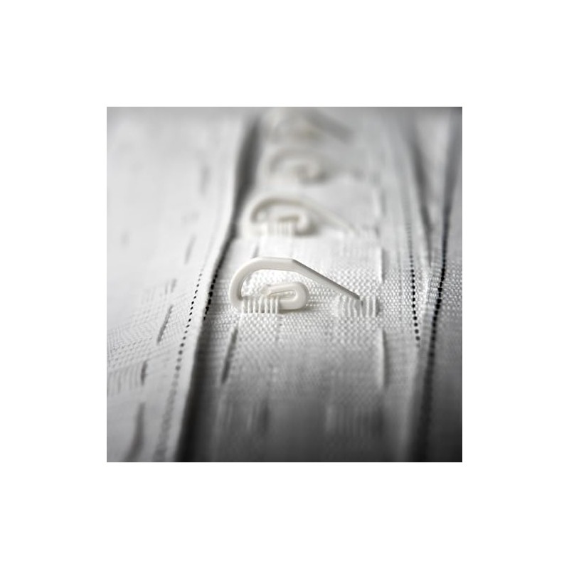 Realm White Pencil Pleat Curtain Header Tape, Detachable Curtain, Sizes
