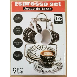 Bene Casa 9 Piece Espresso Set  NIB