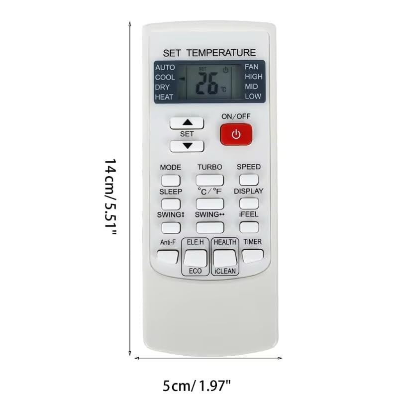 YKR-H/102E Replacement Remote Control for AUX Air Conditioner YKR-H/101E YKR-H/102E