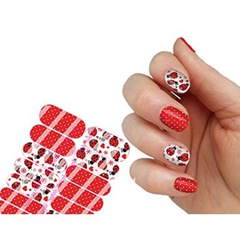 Ladybug Full Wraps Nail Art Decals Set of 20