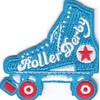 "ROLLER DERBY" PATCH w/SKATE- Iron On Embroidered Patch - Skates,