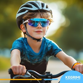 Kegrimi Kids Baseball Polarized Sunglasses: Sports Sunglasses for Boys Girls 3-12 Youth Sun Glasses for Cycling Running (blackblue,64mm)