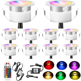 Bluetooth RGB LED Floor Installation Beam Outdoor 0.5 W Diameter 45 mm IP67 Waterproof LED Recessed Spotlight Patio Kitchen Garden LED Lamp Full Kit