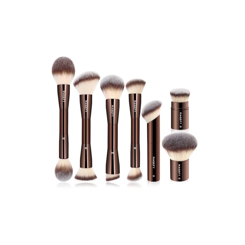 Brochas para Maquillaje Profesional, 7 PCS Brocha de Maquillaje de