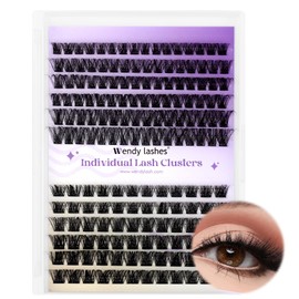 DIY Lash Clusters for Eyelash Extensions: Natural, Fluffy, Wispy, Waterproof, Anime, Manga, Cat Eye, D Curl, 12-16mm Mixed, C3+C9, Wendy Lashes, 0124