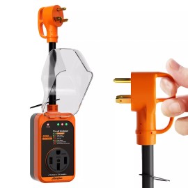 Marsflex 30 Amp to 50 Amp Rv Surge Protector 8000 Joules w/Waterproof Cover LED Light