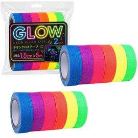 cobalt planet Luminous Cloth Tape Glow Tape 1.5cm x 5m 6 Colors 12 Pack Neon Colors for Crafts, Crafts, Decoration