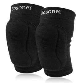 BOSONER Knee Pads Volleyball Dancing Knee Pads for Women: Thick Knee Pads for Men - Protective Soft Non-Slip Knee Pads Made of Sponge for Dancing Sports Football Yoga (Black, XL)