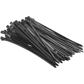 AGT Reusable Cable Ties Set of 100 Resealable Cable Ties, Black, 300 x 7.6 mm (Ratchet, Cable Holder, Car Electronics)