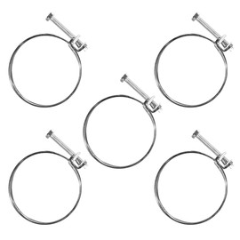 POWERTEC 70214 1-1/2 Inch Adjustable Double Wire Hose Clamp with Bolt for Pool, Spa & Pipe, 5 Pack (Color May Vary)