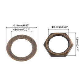 MECCANIXITY 8 Set Guitar Nuts and Washers 3/8" Guitar Input Output Jack Socket Nuts Bronze for Guitar Bass