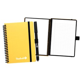 BAMBOOK Colourful Notebook - Yellow - A6 - Blank & Lined - Reusable Notebook, Notepad, Reusable Notebook, Erasable Whiteboard Notebook