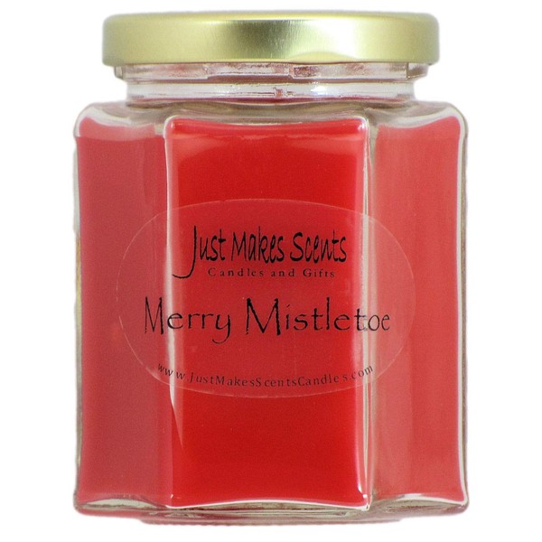 Merry Mistletoe Scented Blended Soy Christmas Candle | Blend of Citrus, Blue Spruce and Frosted Cranberries | Hand Poured in The USA by Just Makes Scents (8 fl oz)