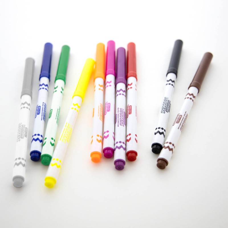 BAZIC Products 10 Color Fine Line Washable Markers (1224-24P)