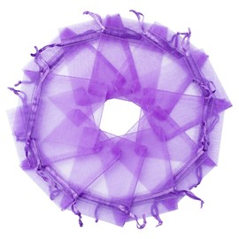 MOTYAWN 100Pcs Organza Bags 2x3 Inches Drawstring Mesh Gift Bags Mesh Bags for Jewelry Pouches Favor Bag for Valentines Wedding Party Christmas (Light purple)
